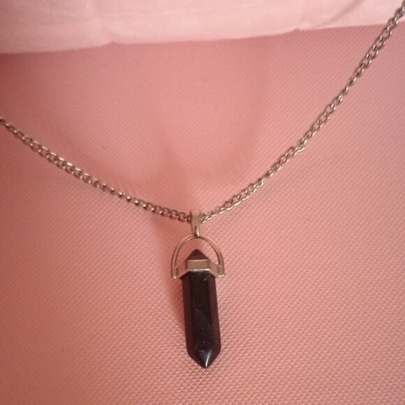 Black Crystal Sparkle Pendant Necklace Chain Women’s Jewelry - Picture 3 of 5